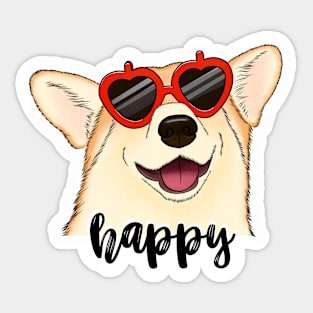 Happy cute corgi Sticker